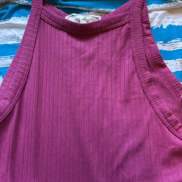 Bundle 2 knit long dresses- Hippie Rose Pink And Blue&white Strappy back Dress - Picture 13 of 15